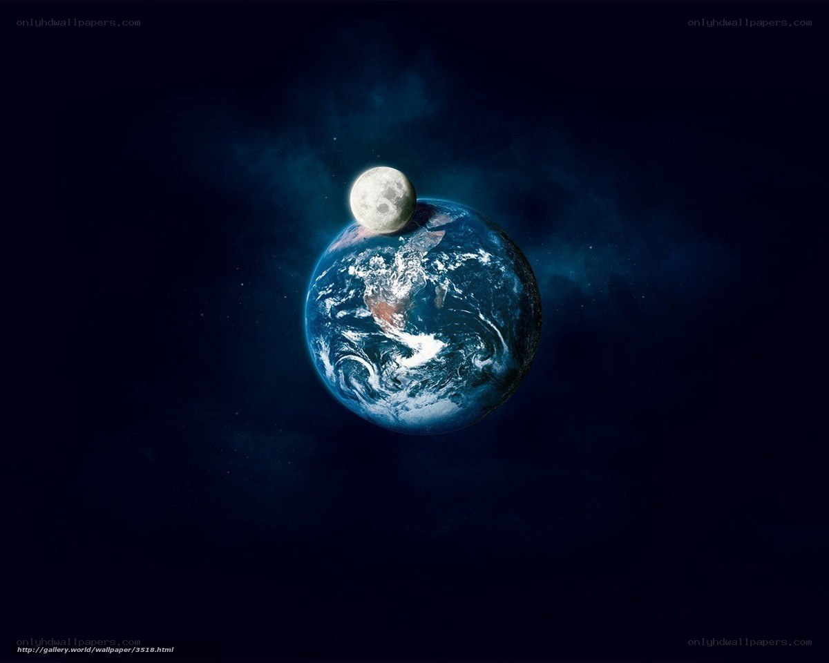 Earth and Moon in Space