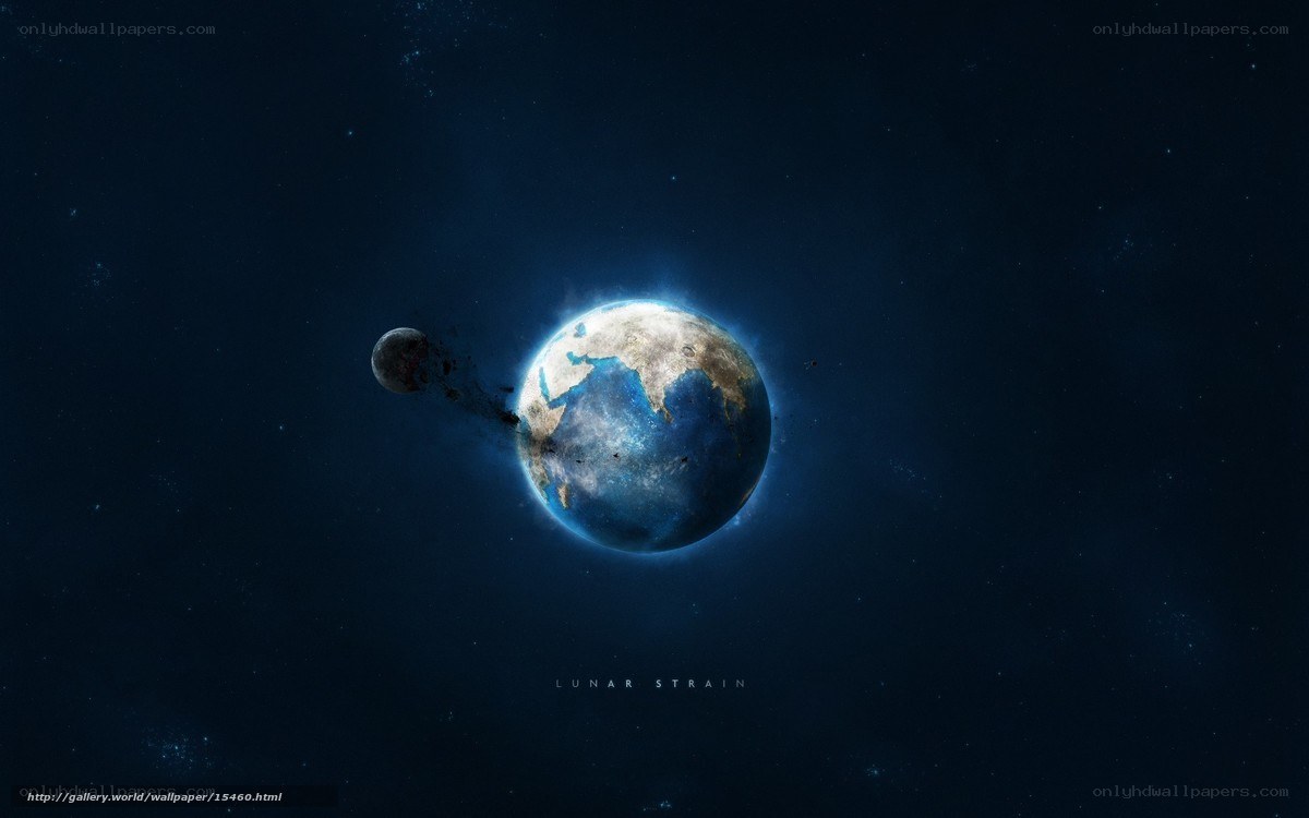 Earth and Moon in Space