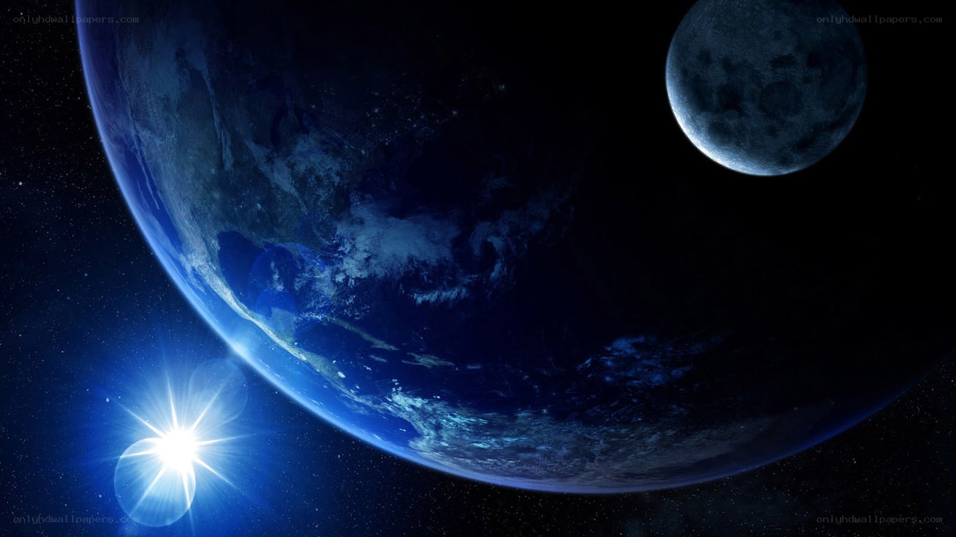 Earth and Moon in Space