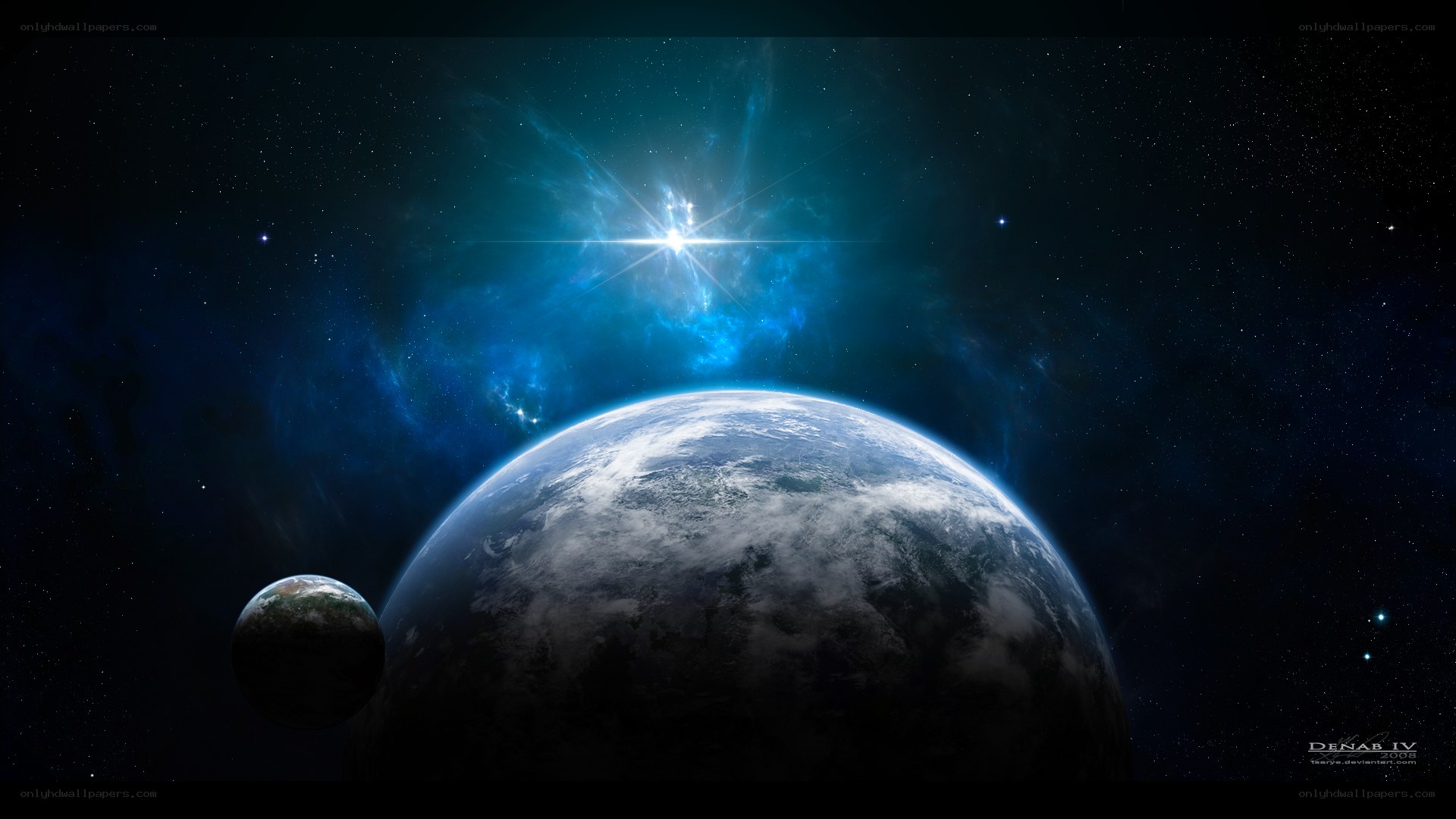 Earth and Moon in Space