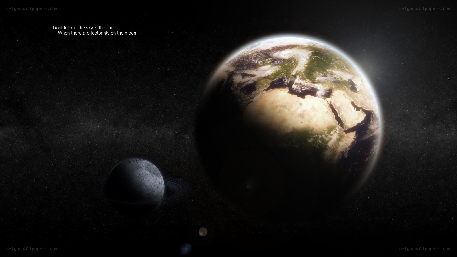Earth and Moon in Space