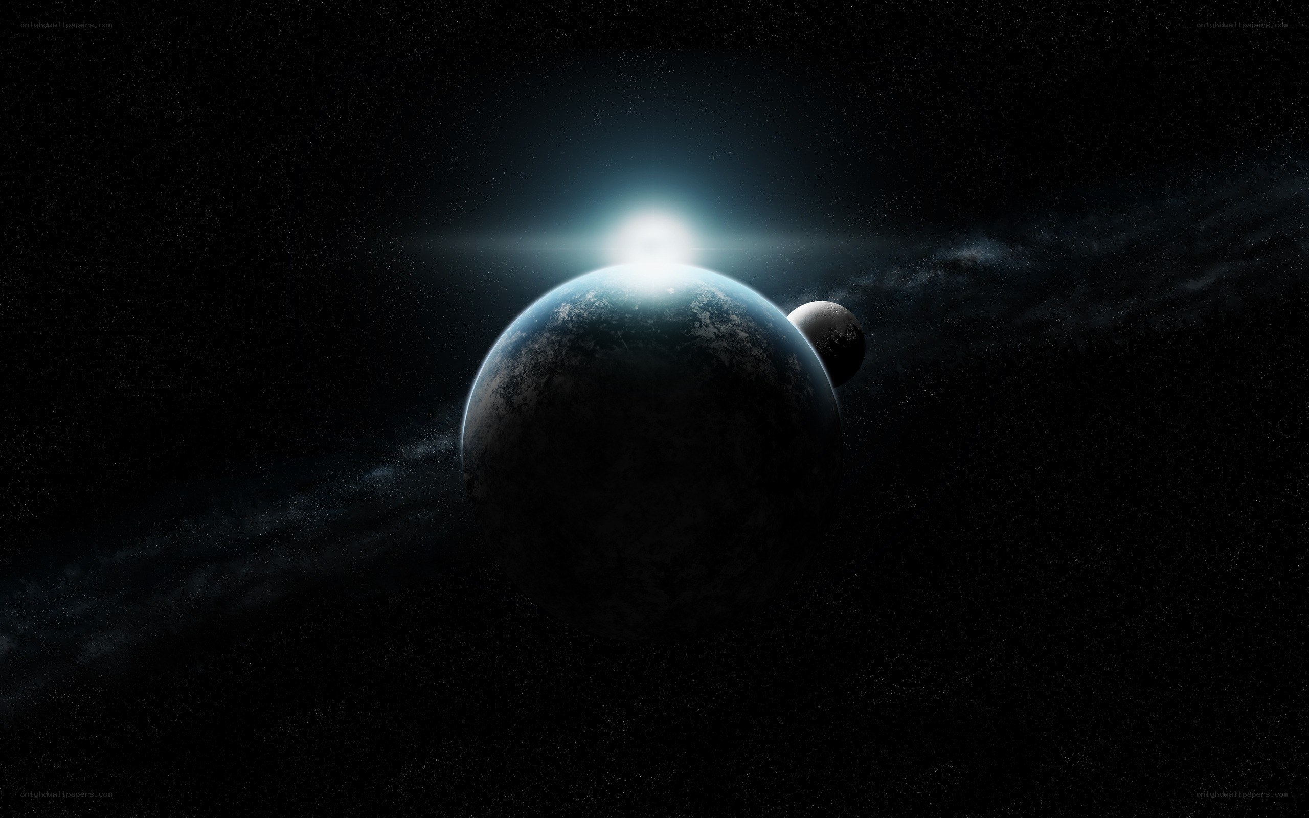 Earth and Moon in Space