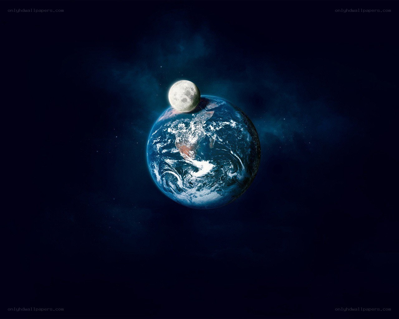 Earth and Moon in Space