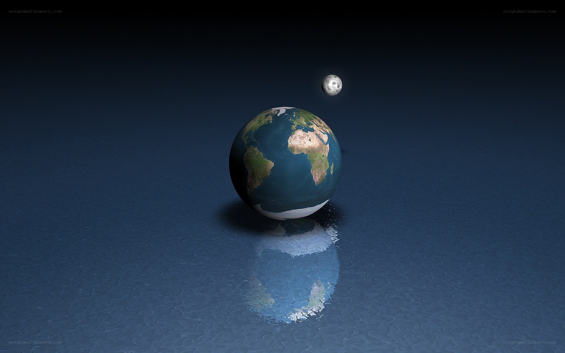 Earth and Moon in Space