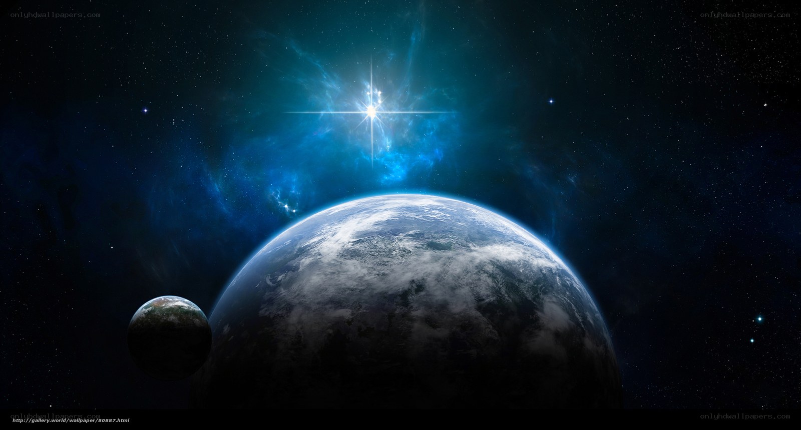 Earth and Moon in Space
