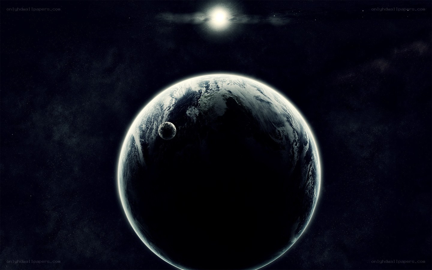 Earth and Moon in Space