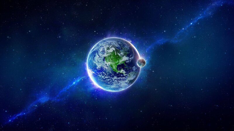 Earth and Moon in Space