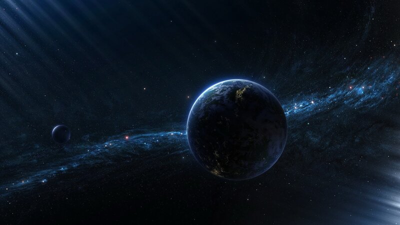 Earth and Moon in Space