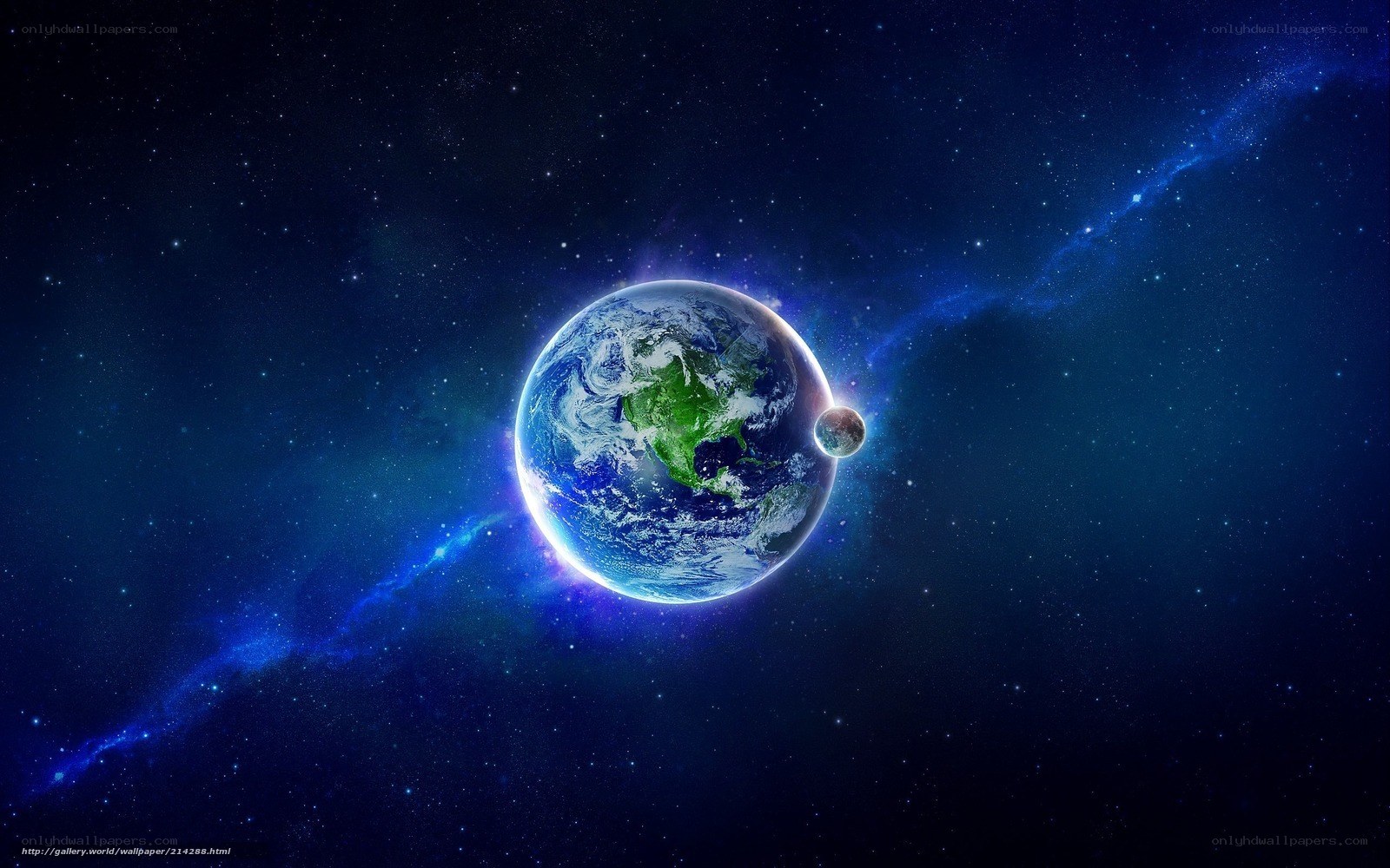 Earth and Moon in Space