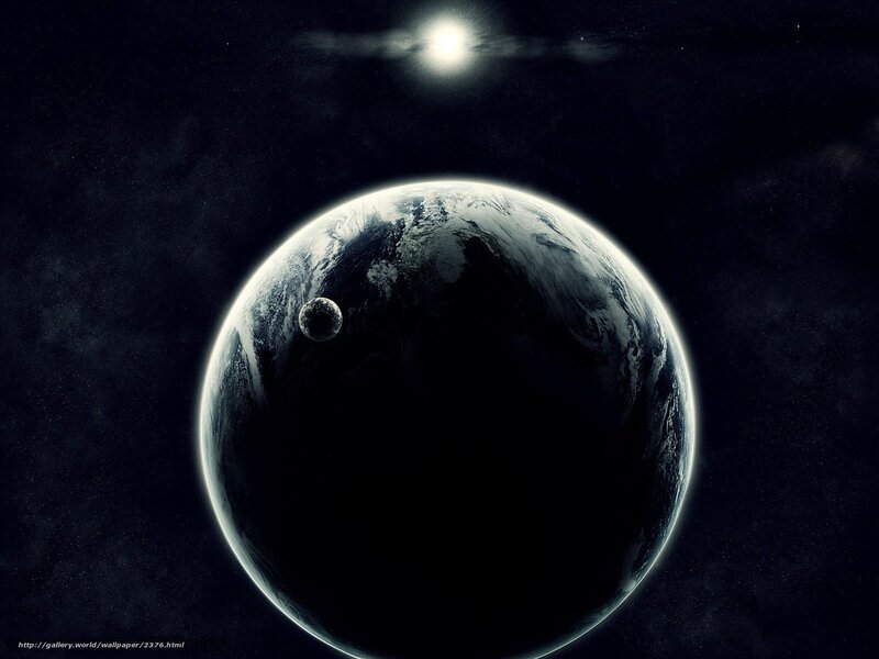 Earth and Moon in Space