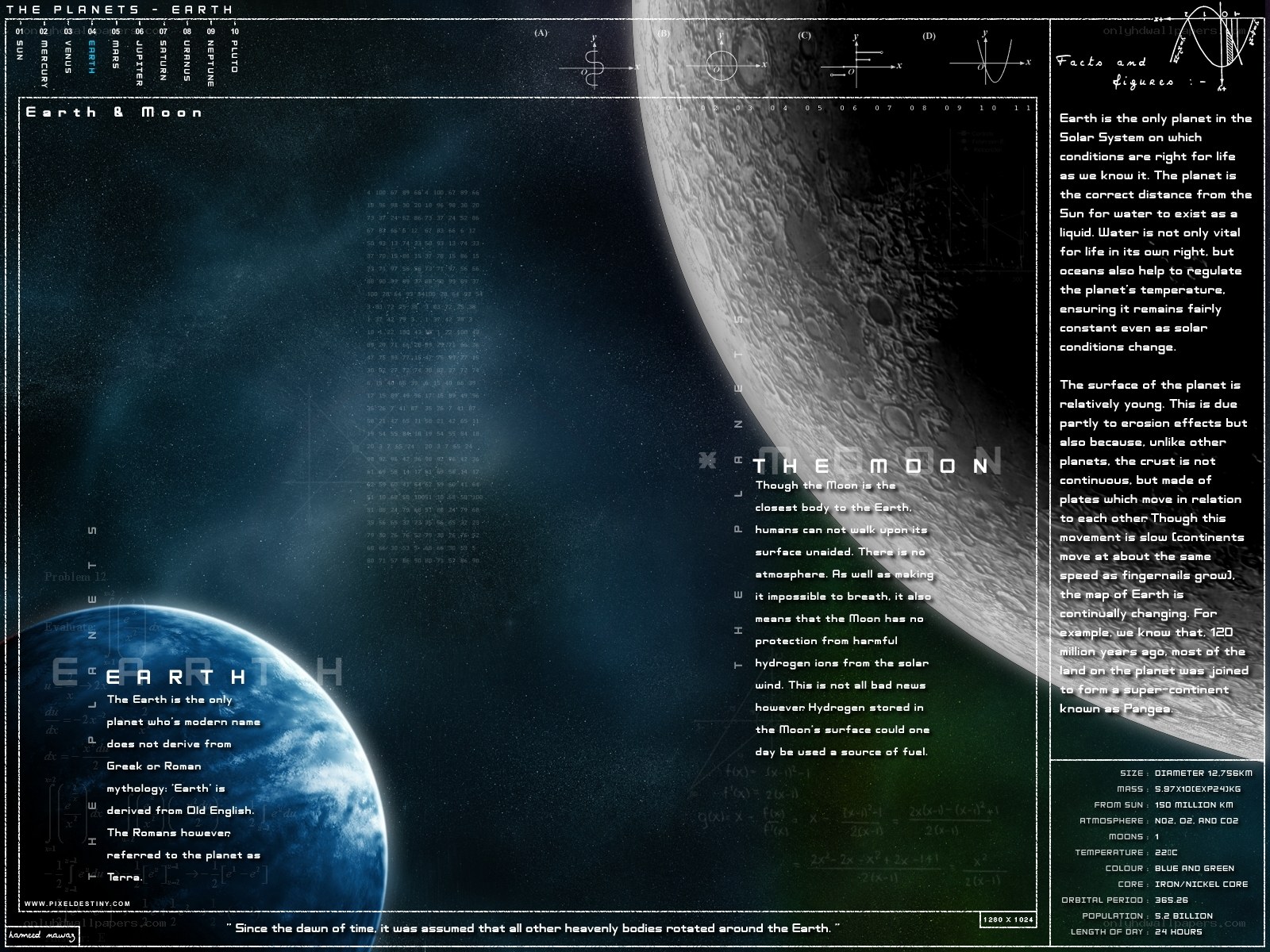 Earth and Moon Infographic