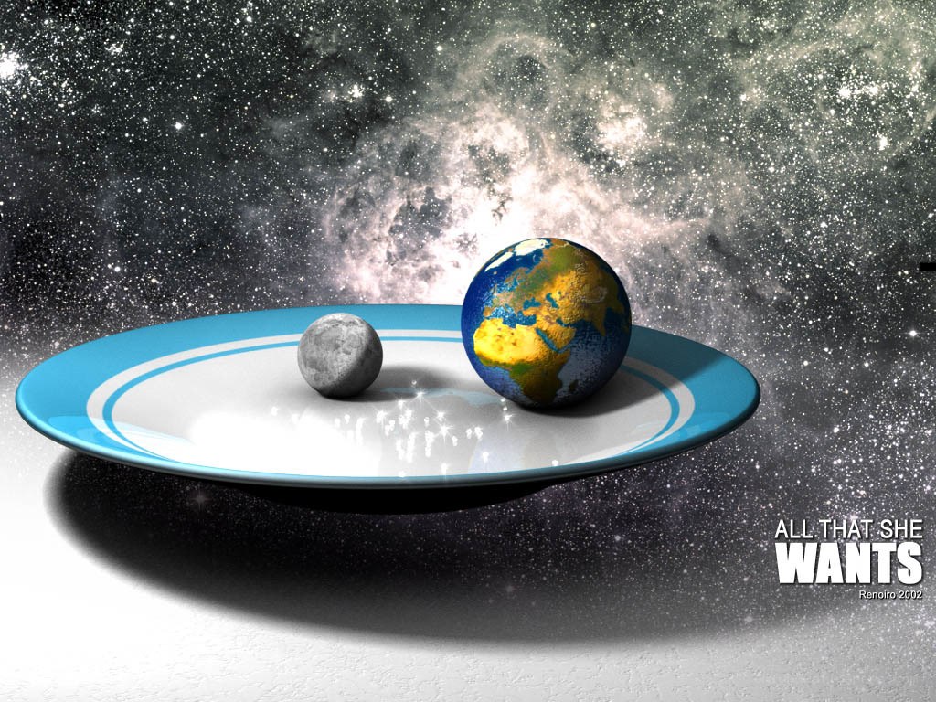 Earth and Moon on a Plate