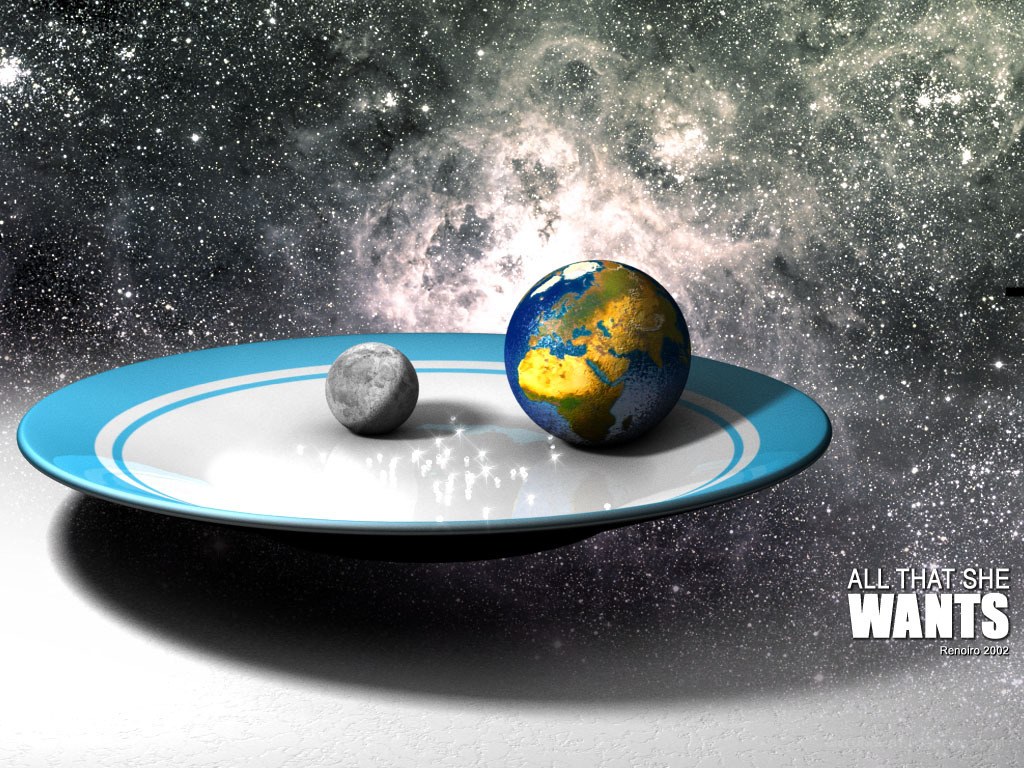Earth and Moon on a Plate