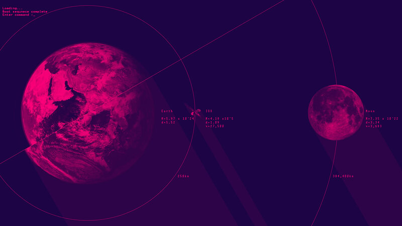 Earth and Moon Orbit — Purple