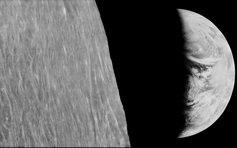 Earth and Moon Surface — Gray, Dramatic