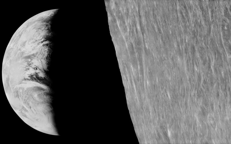 Earth and Moon surface