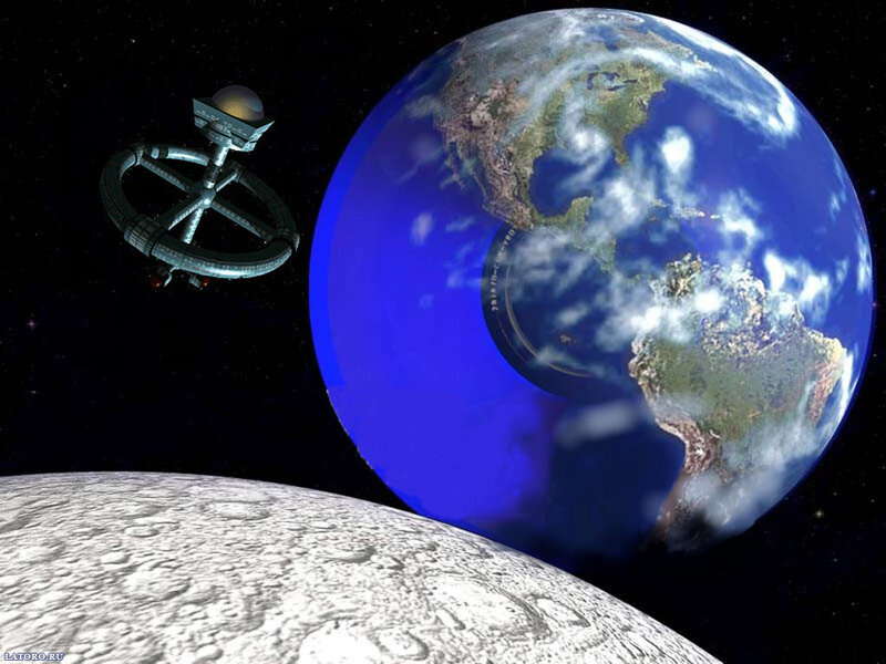 Earth and Moon with Space Station