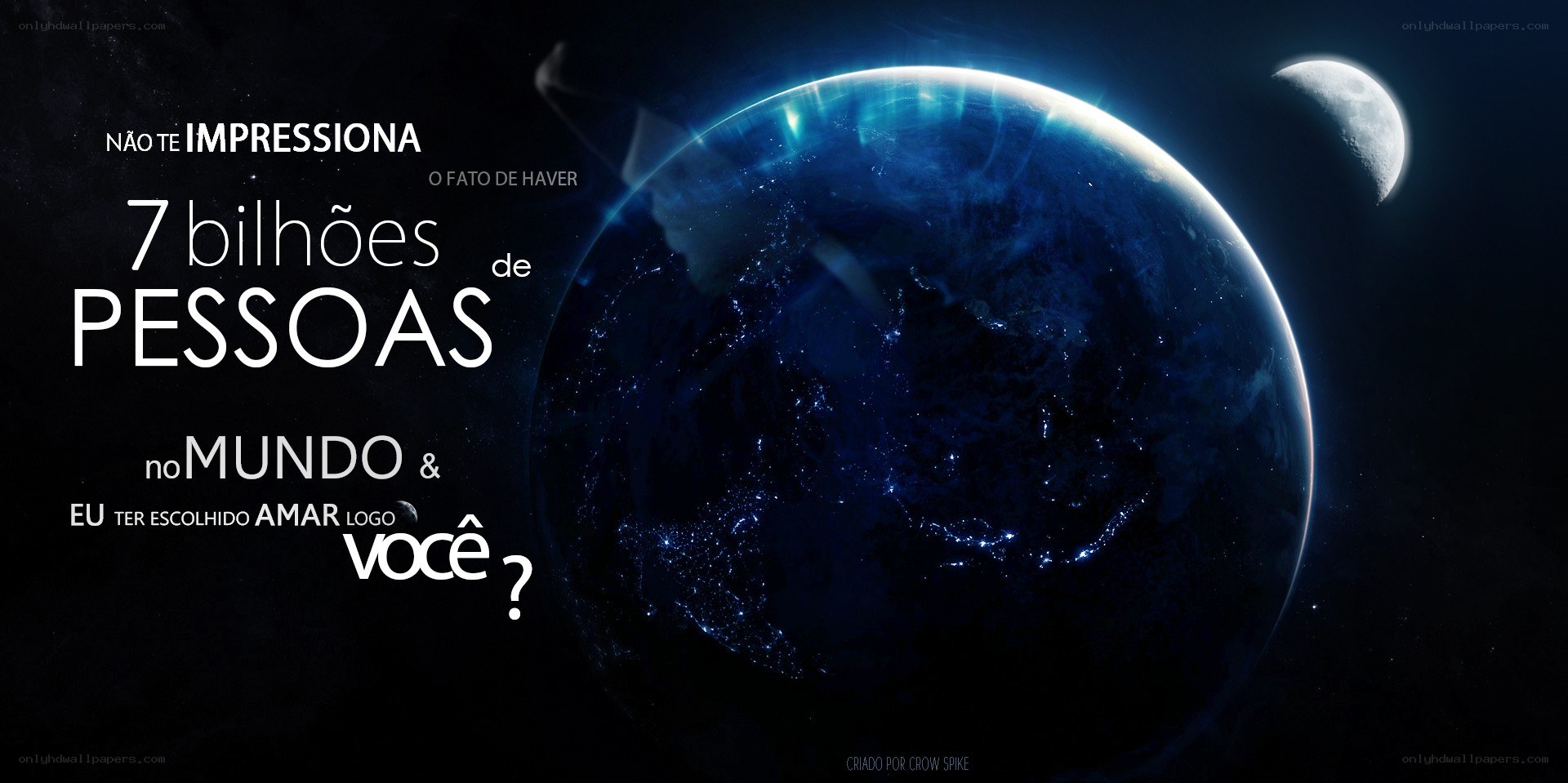 Earth and Moon with Text