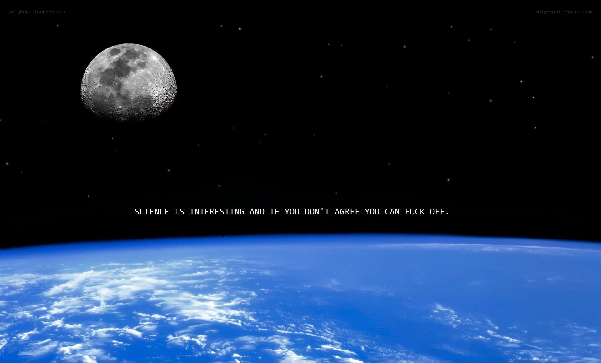 Earth and Moon with Text