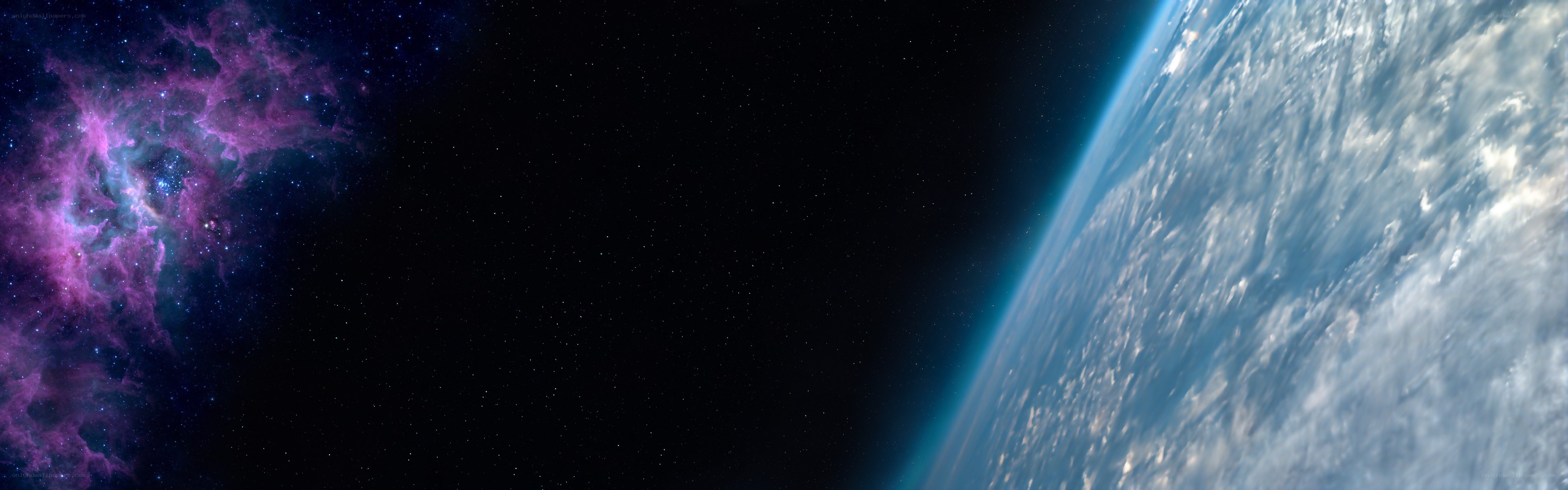 Earth and nebula from space