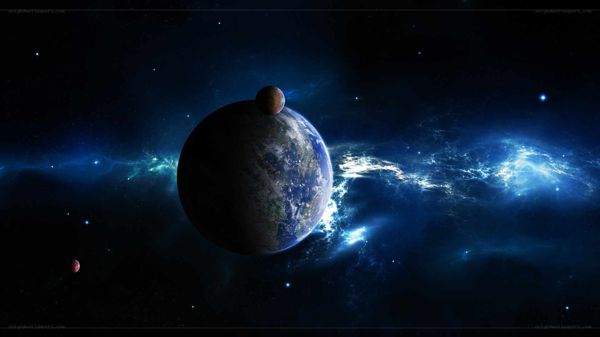 Earth and planets in space