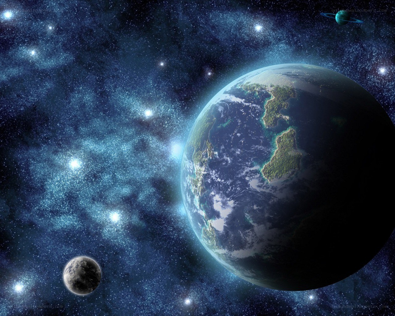 Earth and planets in space