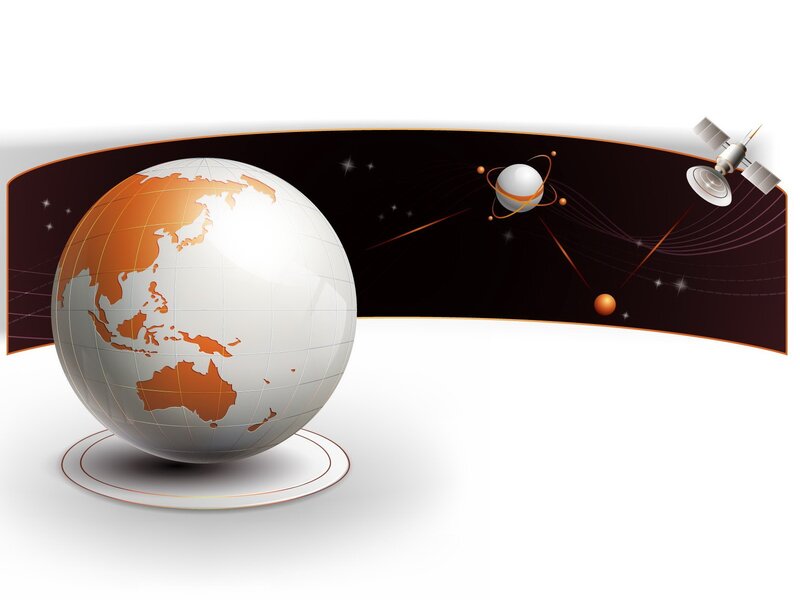 Earth and satellite illustration