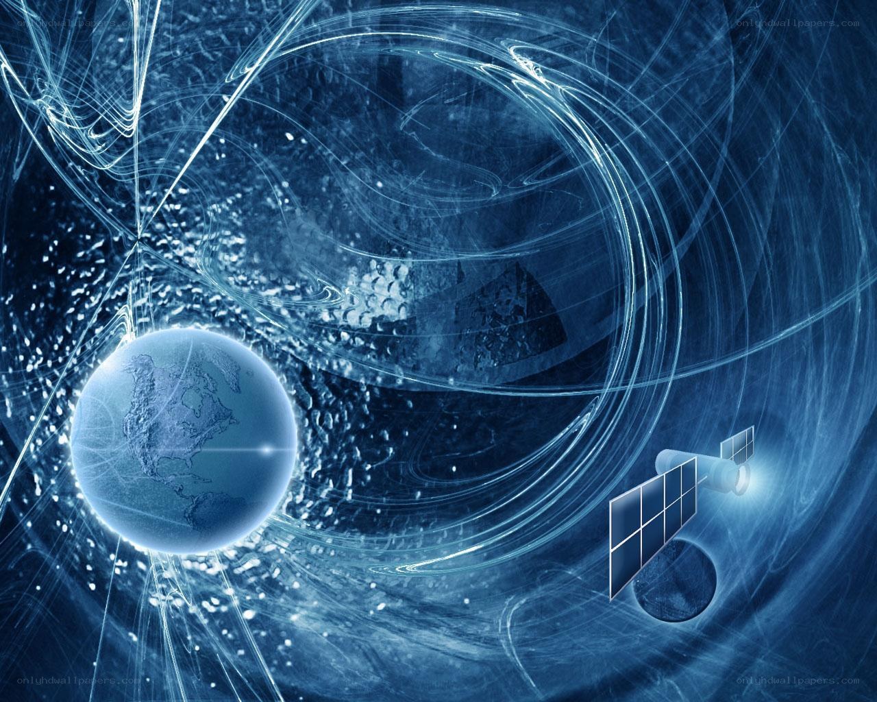 Earth and satellite in space
