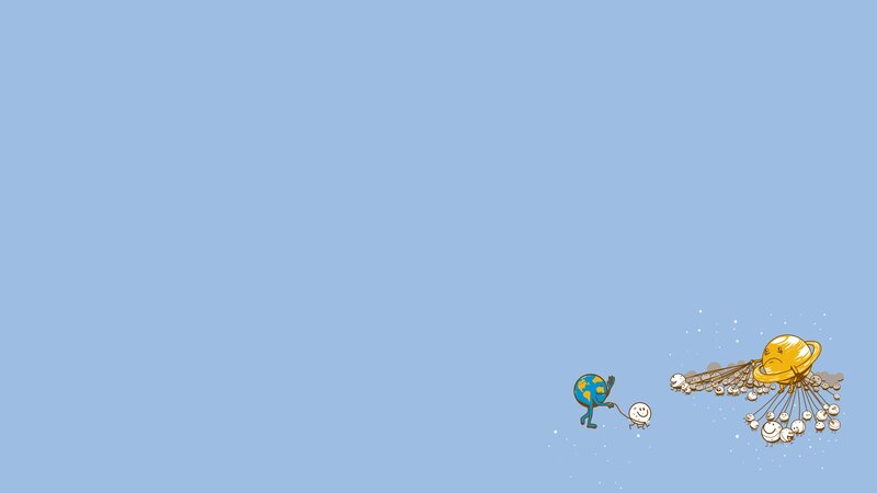 Earth and Saturn Planets — Blue