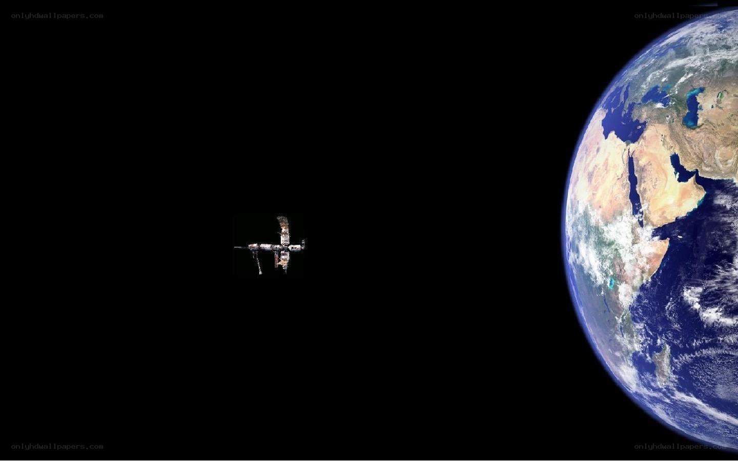 Earth and space station view