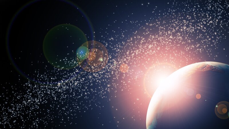 Earth and starry space