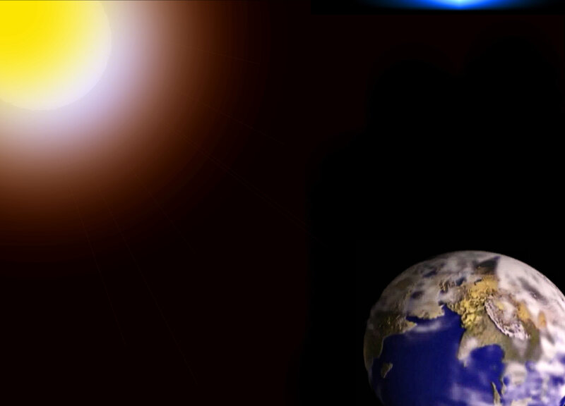 Earth and Sun in Space — Yellow