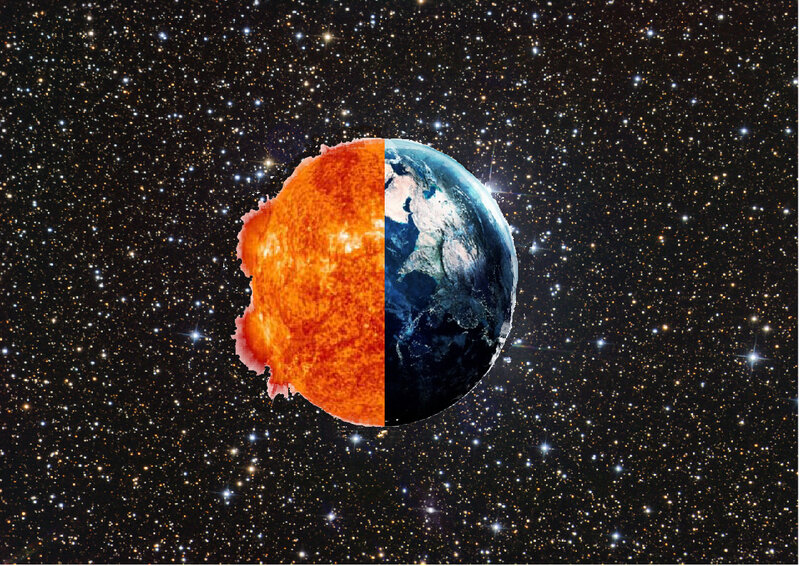 Earth and Sun Split View