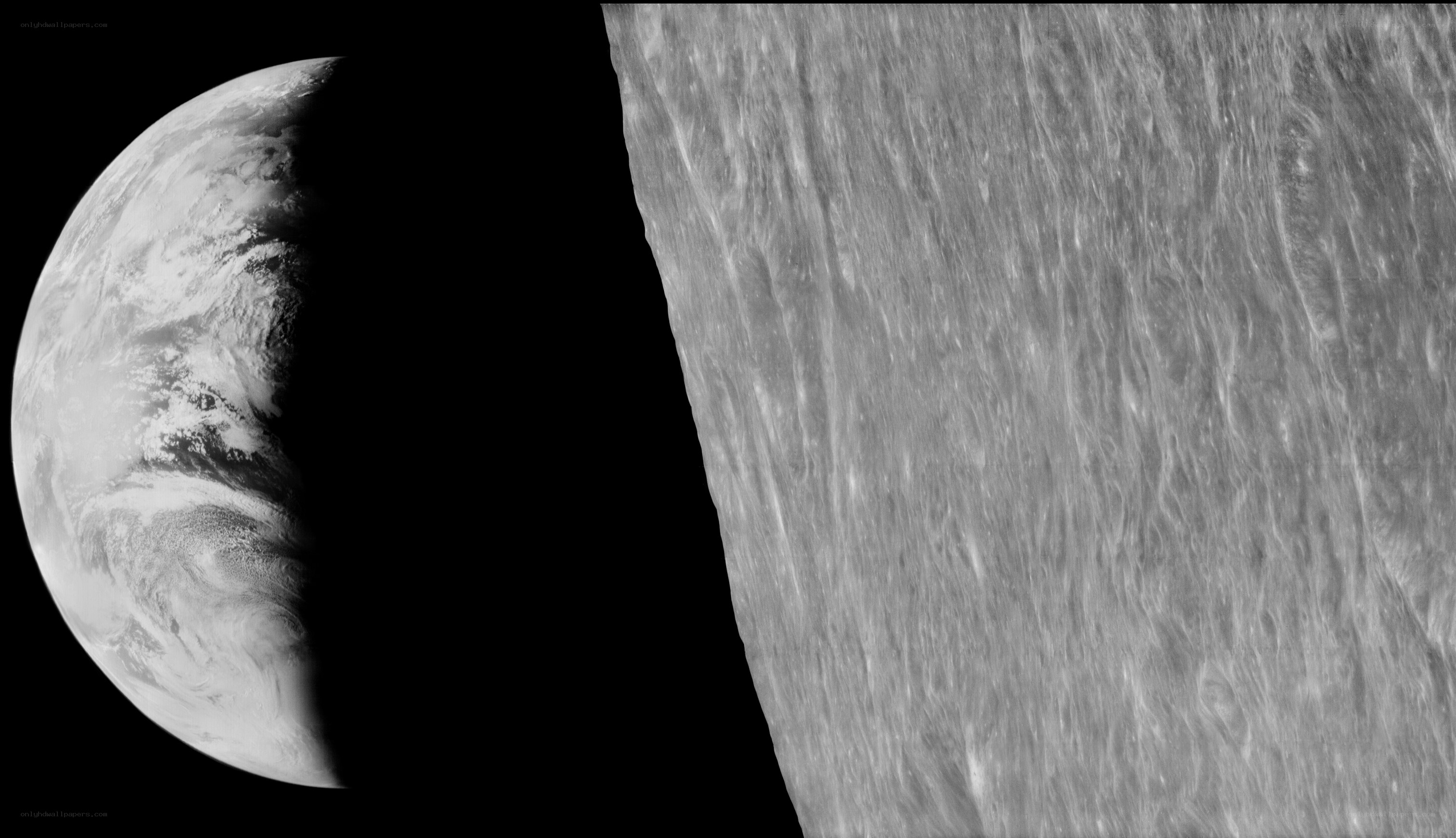 Earth and Venus from space