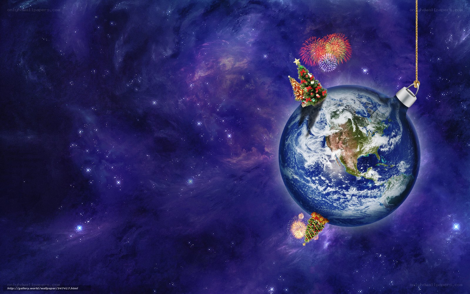 Earth as a Christmas ornament