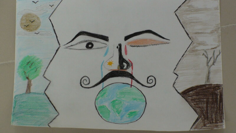 Earth as a crying face