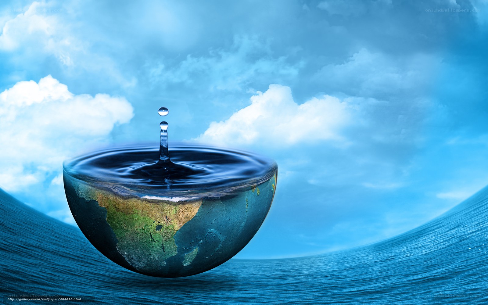 Earth as a water droplet