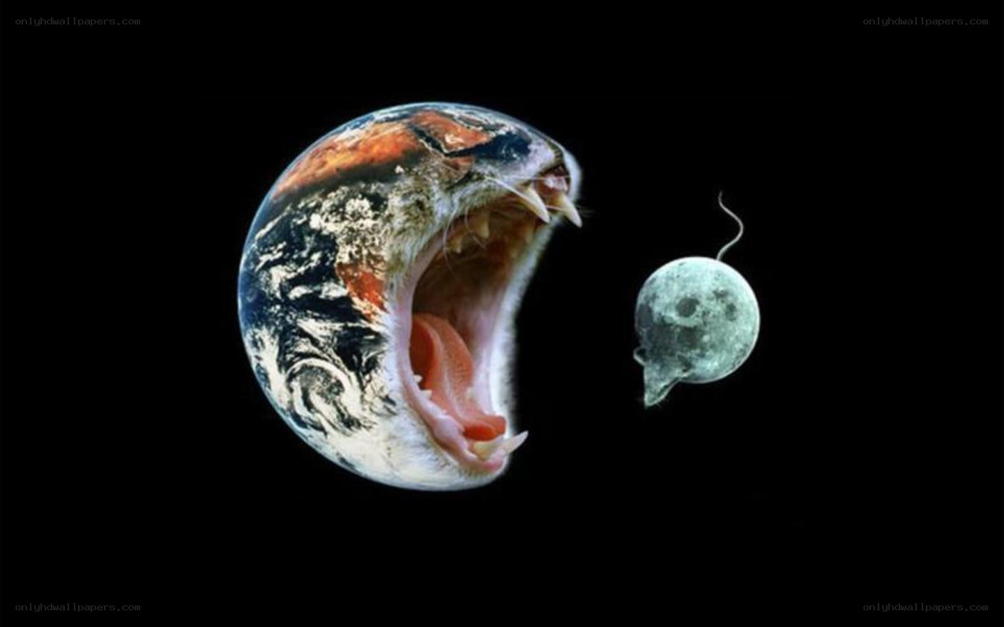 Earth as a yawning creature