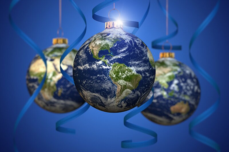 Earth as Christmas Ornaments