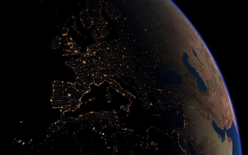 Earth at night from space