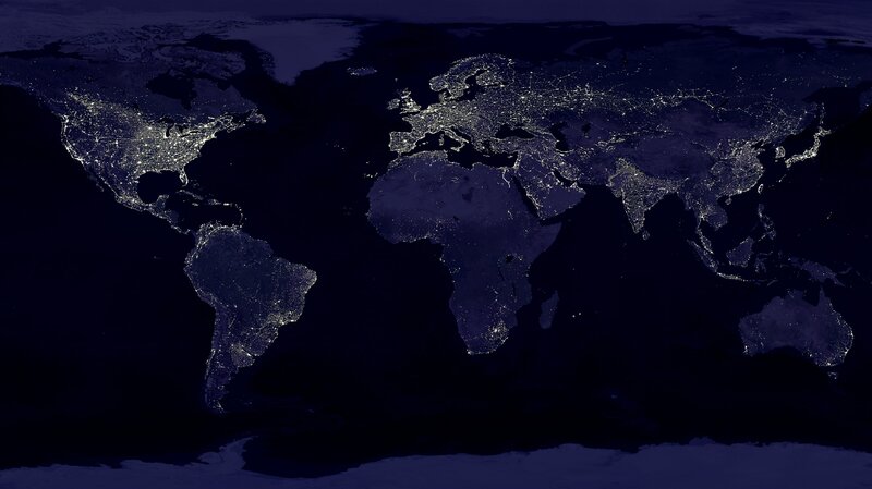 Earth at night from space