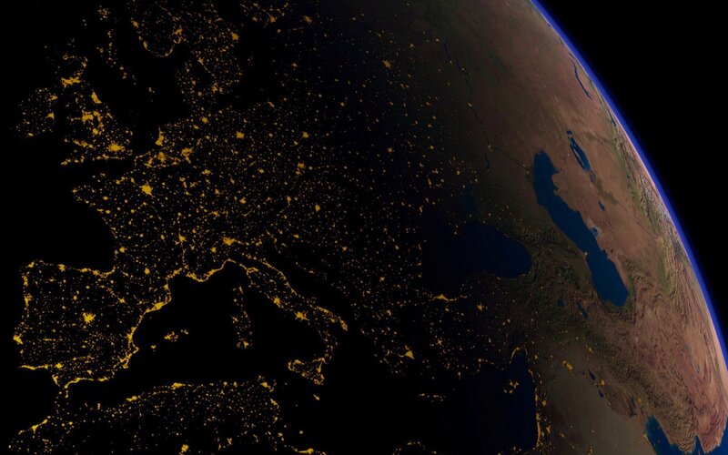 Earth at night from space