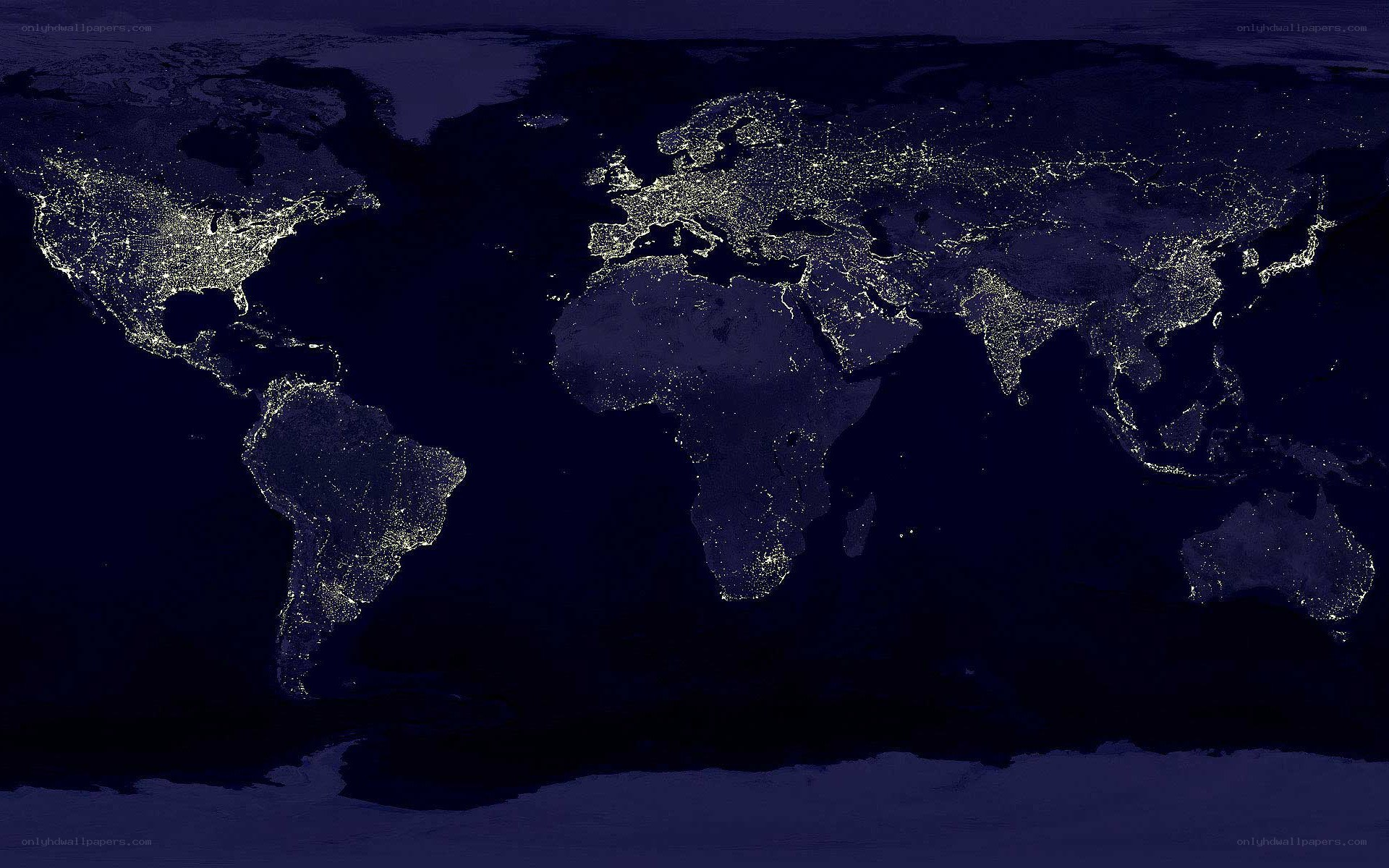 Earth at night from space