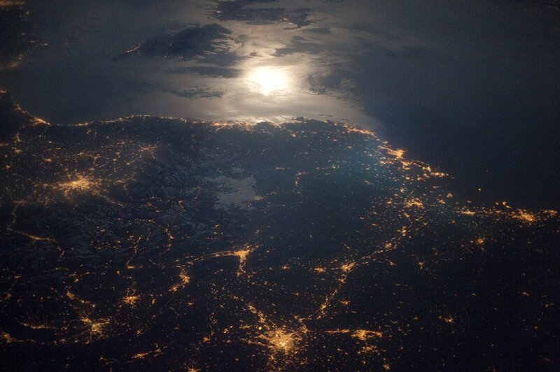 Earth at night from space