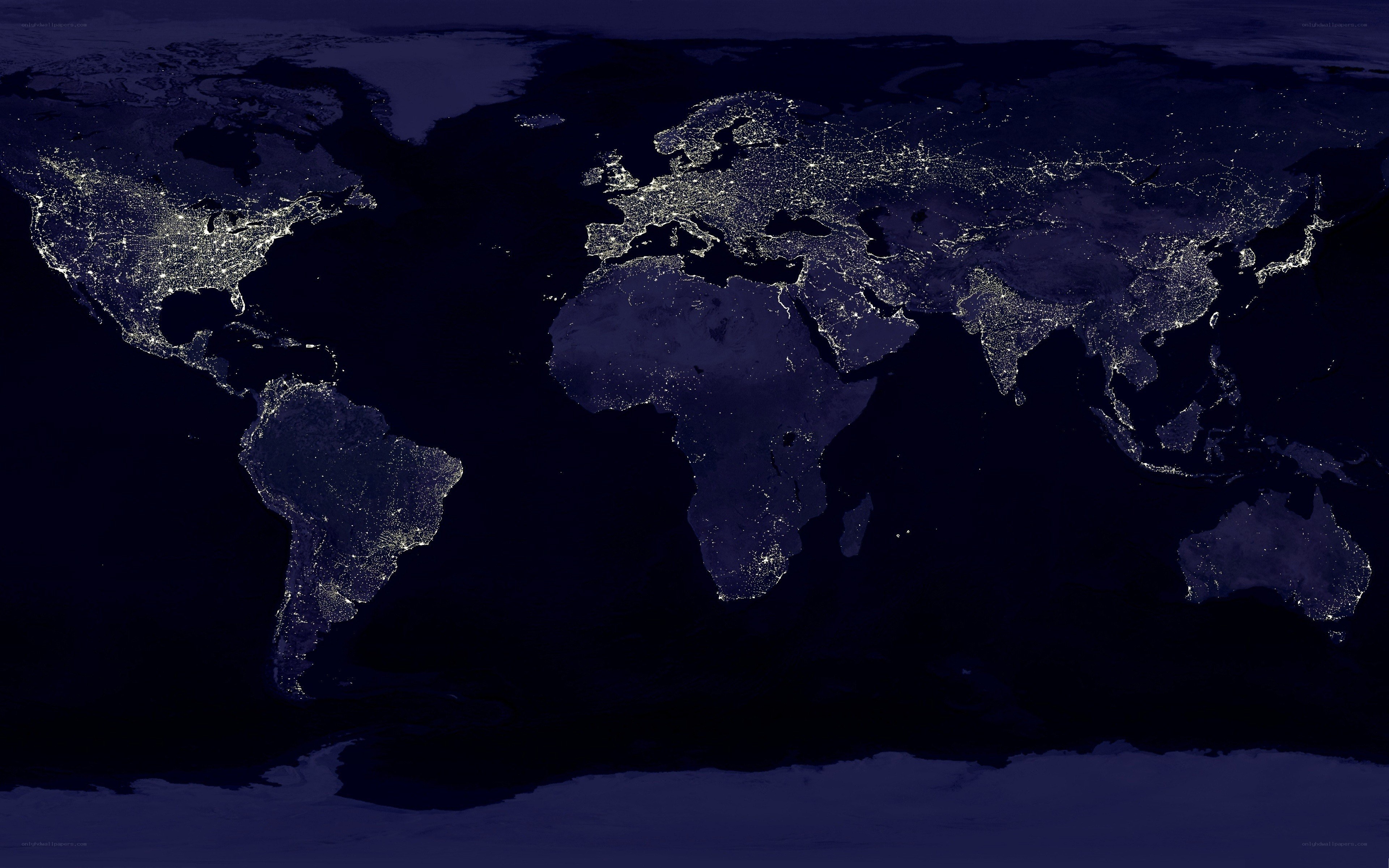 Earth at night from space