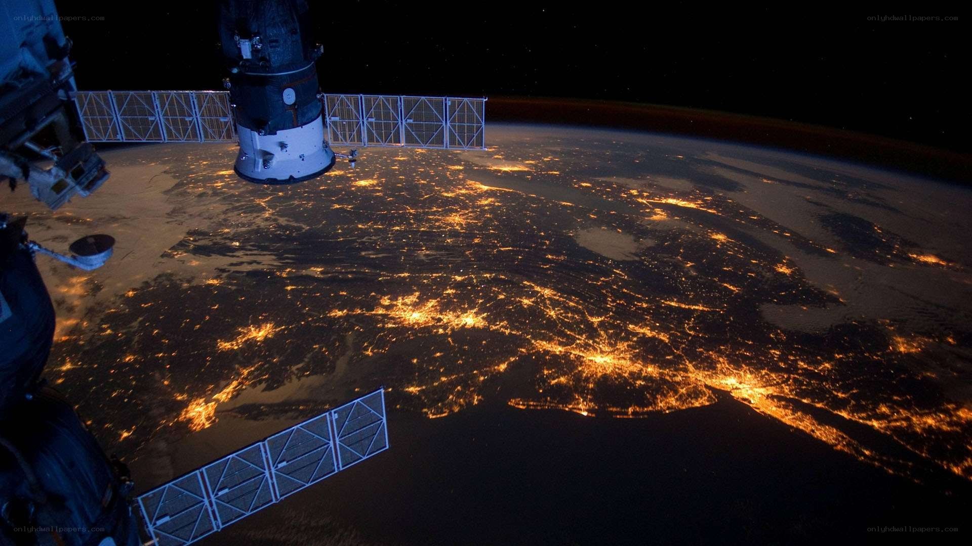 Earth at night from space