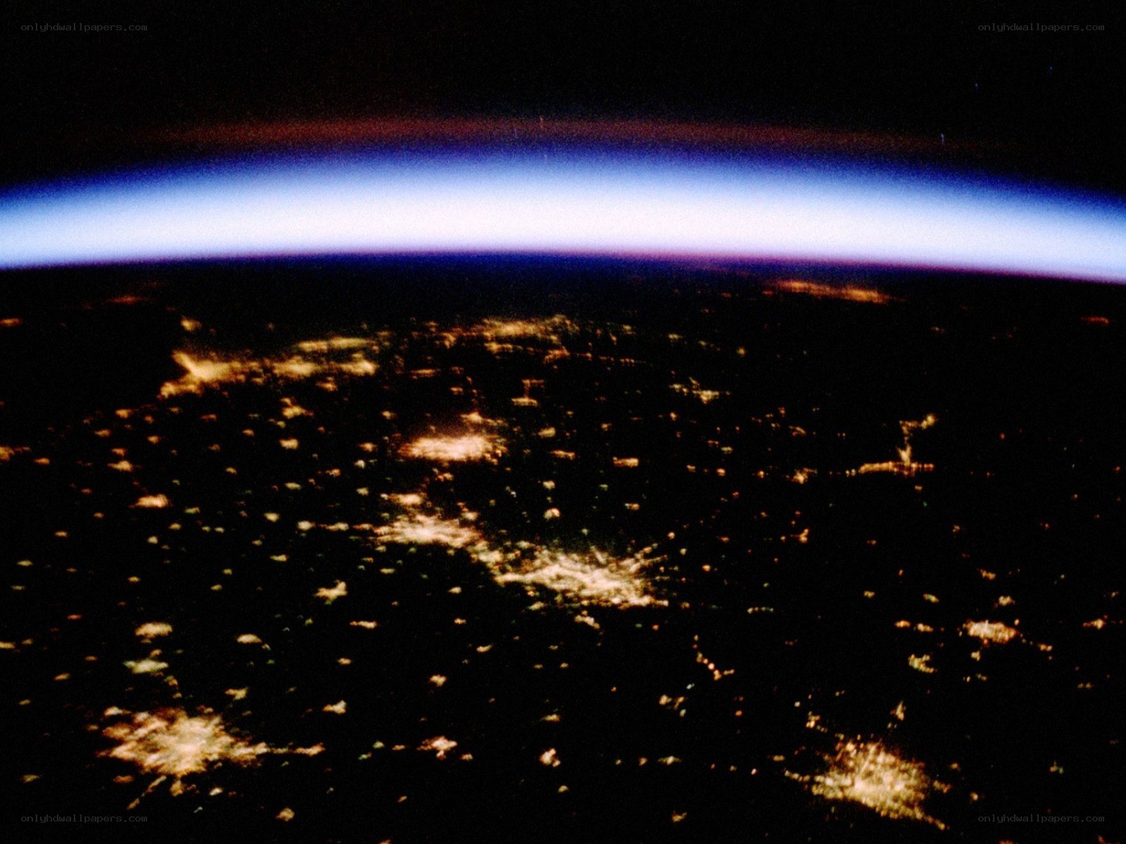 Earth at night from space