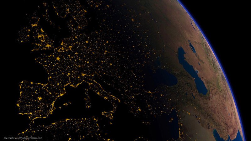 Earth at night from space