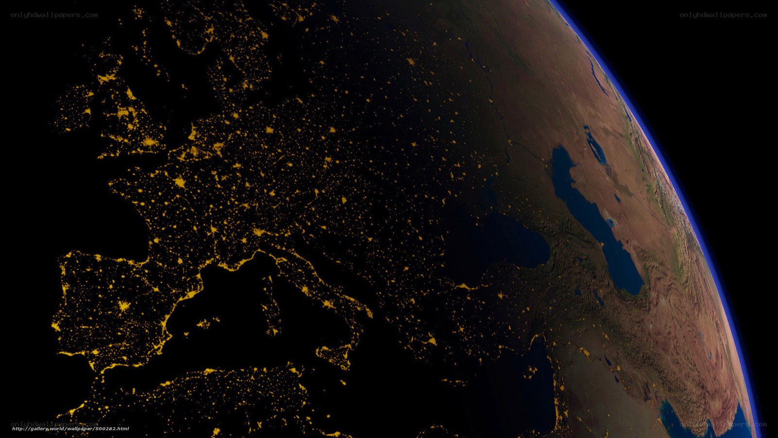 Earth at night from space