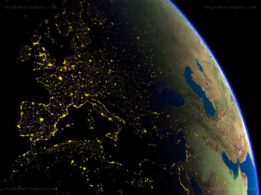 Earth at night from space